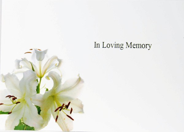 Picture of Florist Cards Large Lily x 9pcs